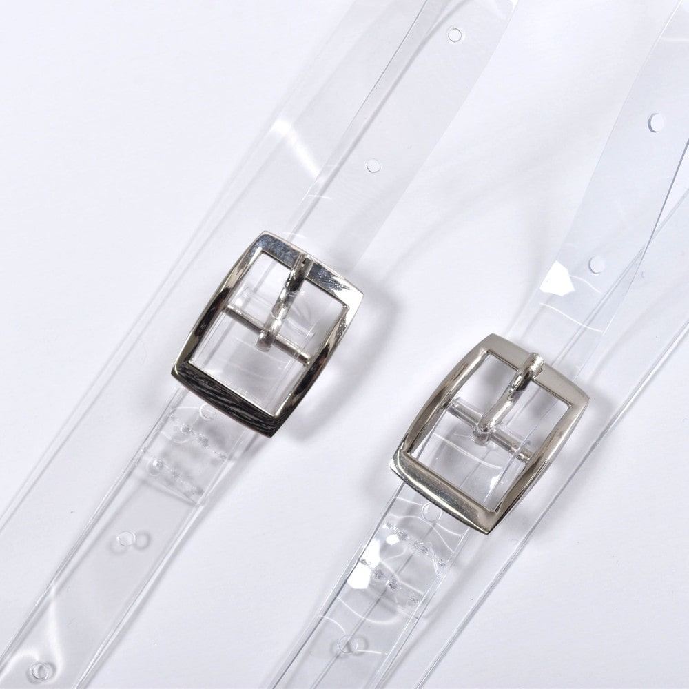 【ニコ☆プチ掲載】クリア エコレザー ハーネスベルト ホワイト ワンサイズ