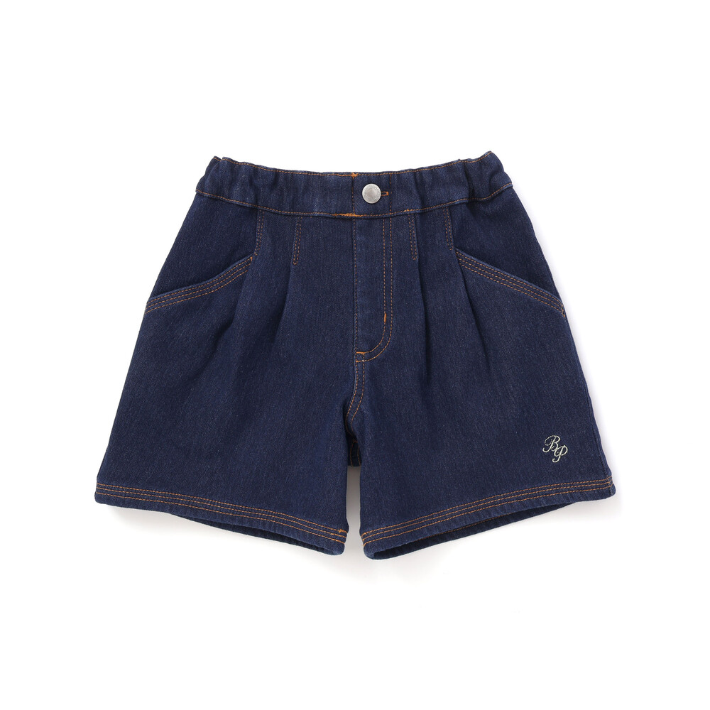 配色ステッチ裏ボアデニムキュロット(95~150cm) ネイビー 95cm