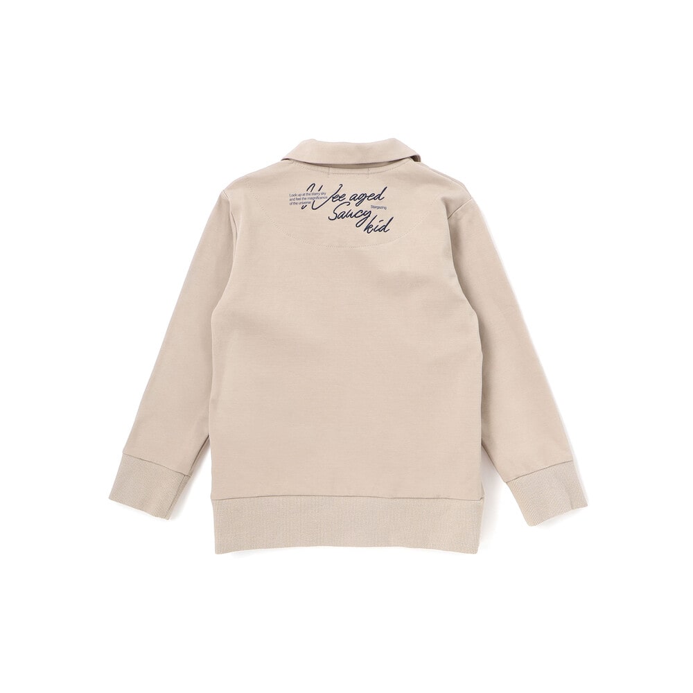 襟付き裏チェックトレーナー(110~160cm) ネイビー 110cm