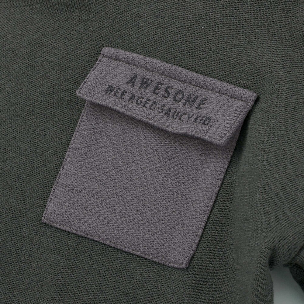 レイヤード風BIGフーディトレーナー(110~160cm) ブラック 110cm