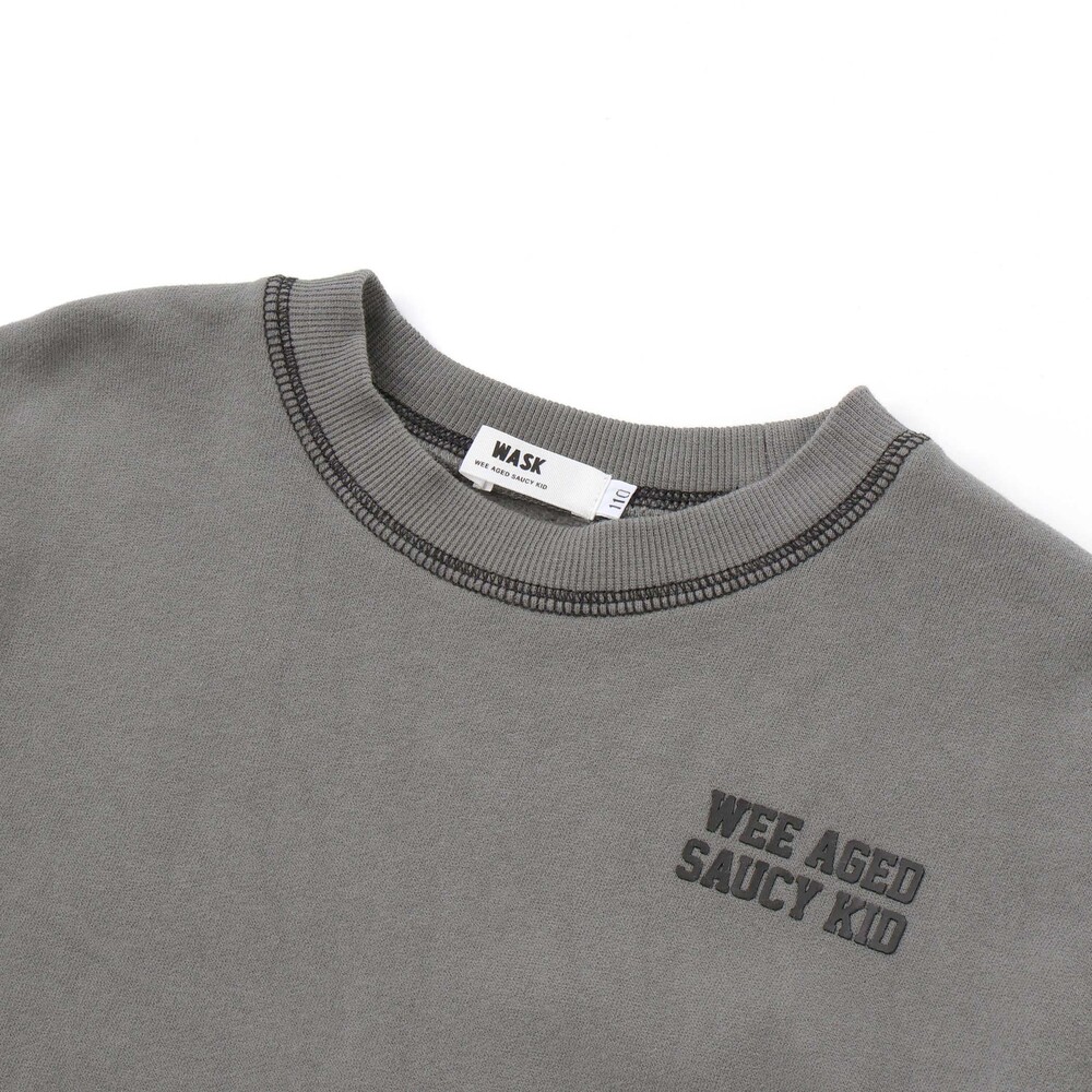 ロゴプリント配色ステッチBIGトレーナー(110~160cm) グレー 110cm