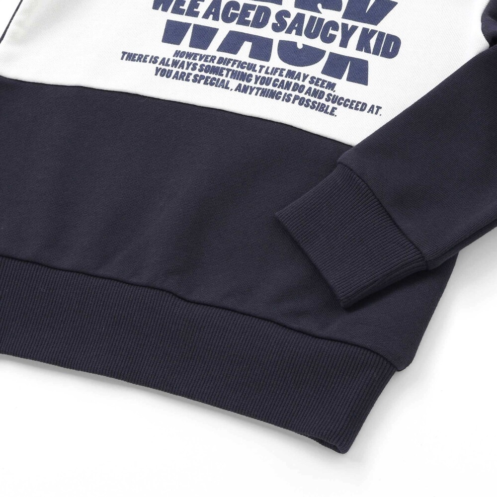 バイカラーロゴ裏毛トレーナー(100~160cm) ネイビー 100cm