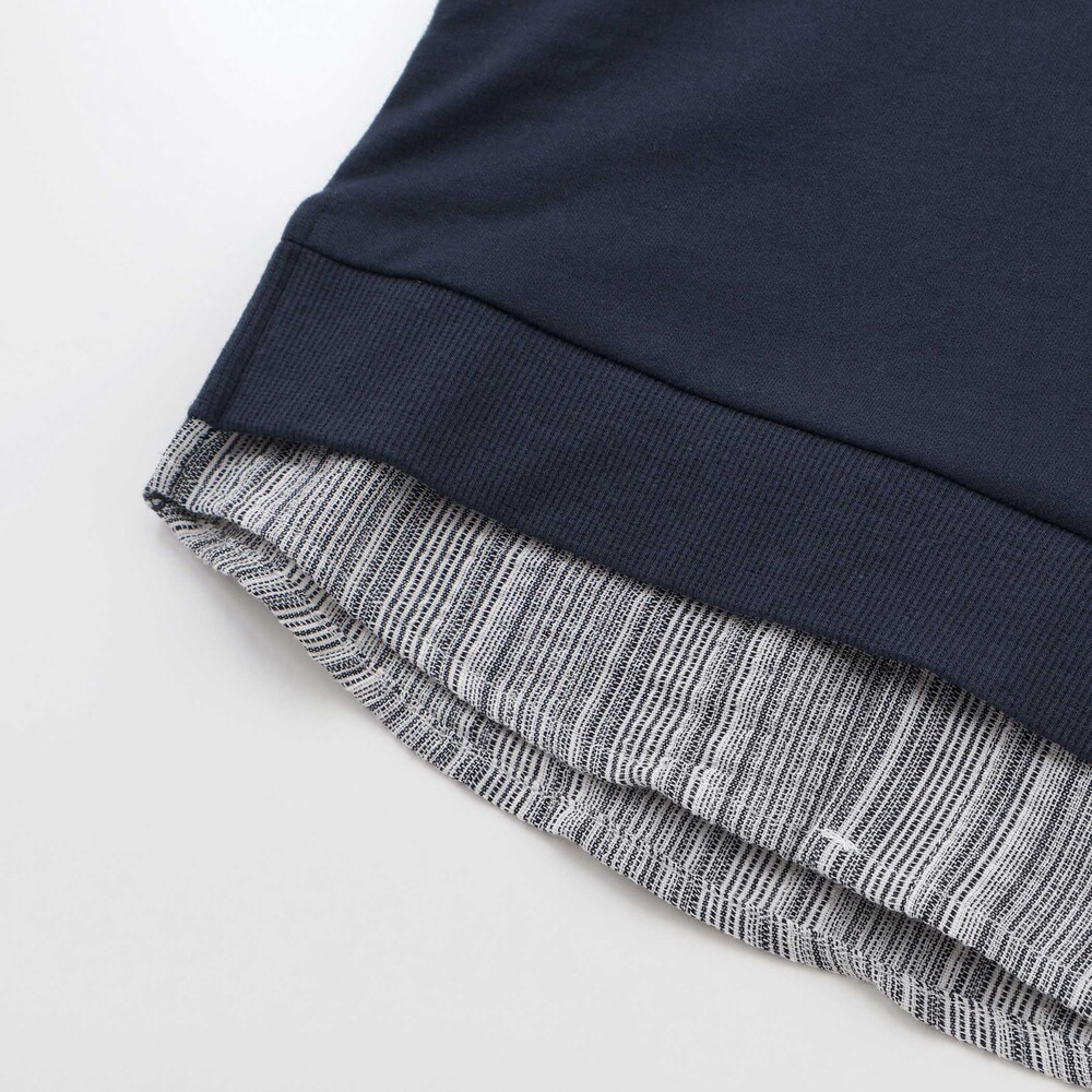 シャツレイヤードカレッジロゴフーディ(110~160cm) ネイビー 110cm