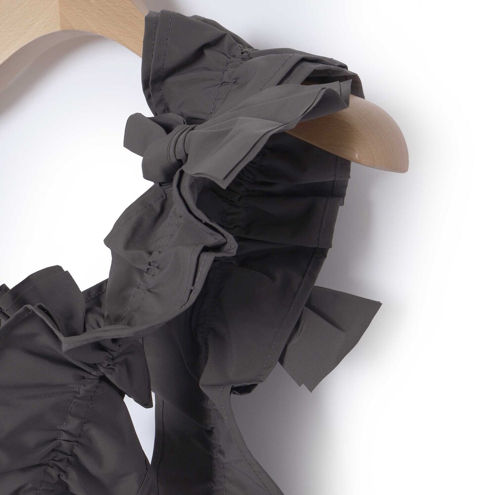 リボン付きマットタフタハーネス親子お揃い グレー ワンサイズ