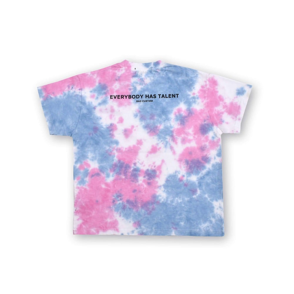 タイダイ染 総柄 Tシャツ(120~160cm) ブルー系 140cm