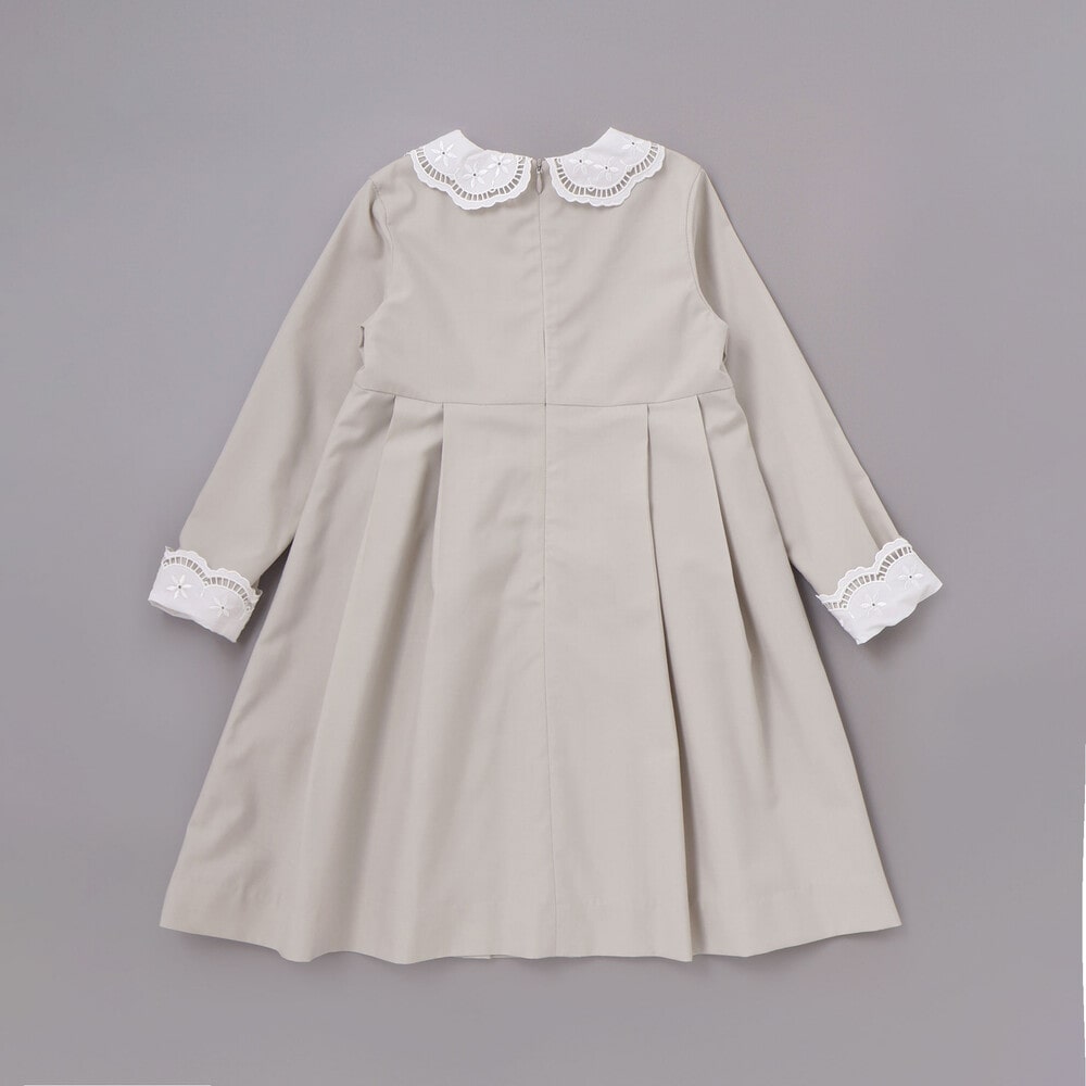 サイロコンパクトツイルレース襟袖ワンピース(110~130cm) ネイビー 110cm