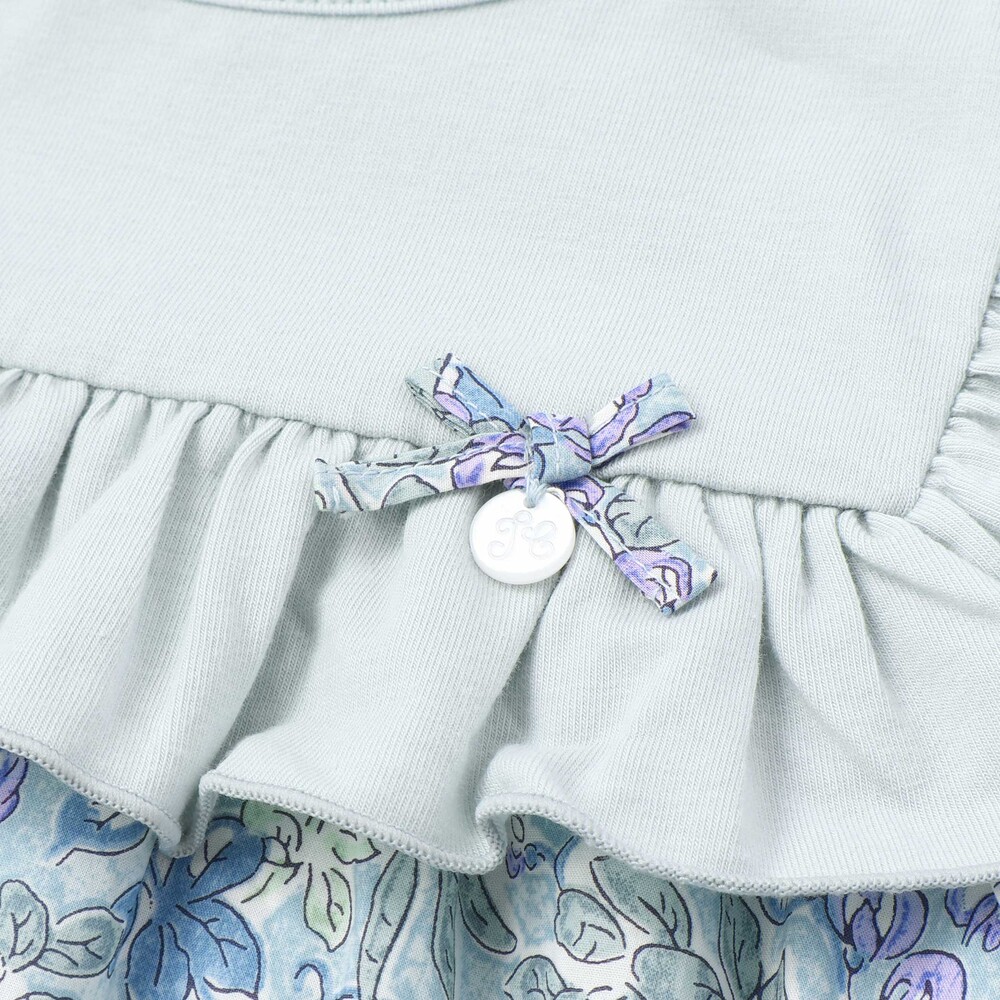 【日本製】【お揃い】リバティ(SweetPeaLeaf)プリントタナローンスムース切り替えワンピース(90~140cm) ピンク系 90cm