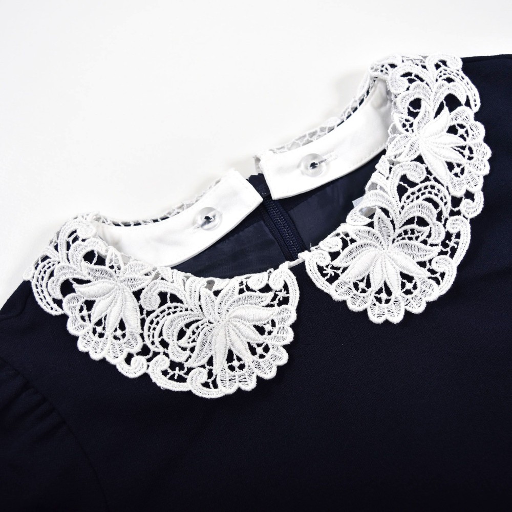 フォーマル ポンチ 襟レース 台形 ジャンパースカート ワンピース (90~140cm) グレー 110cm