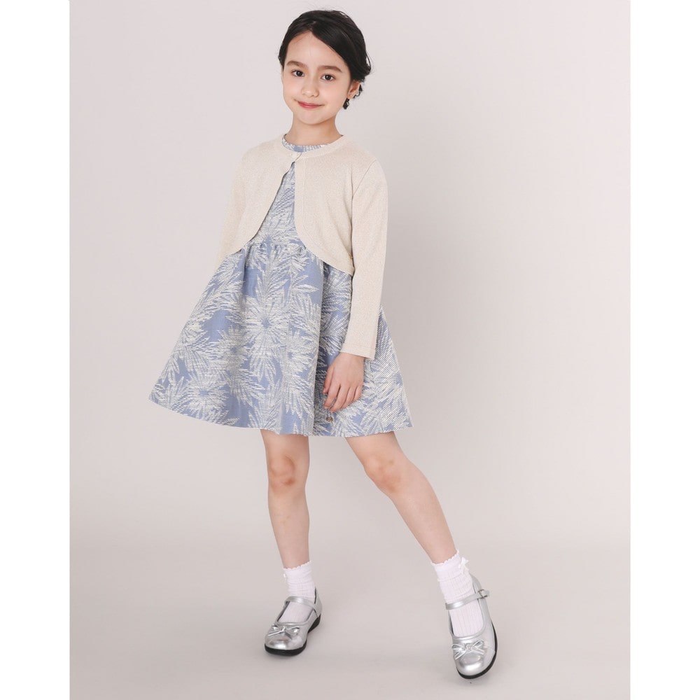 日本製 フォーマル フラワー 花 ジャガード ワンピース ドレス