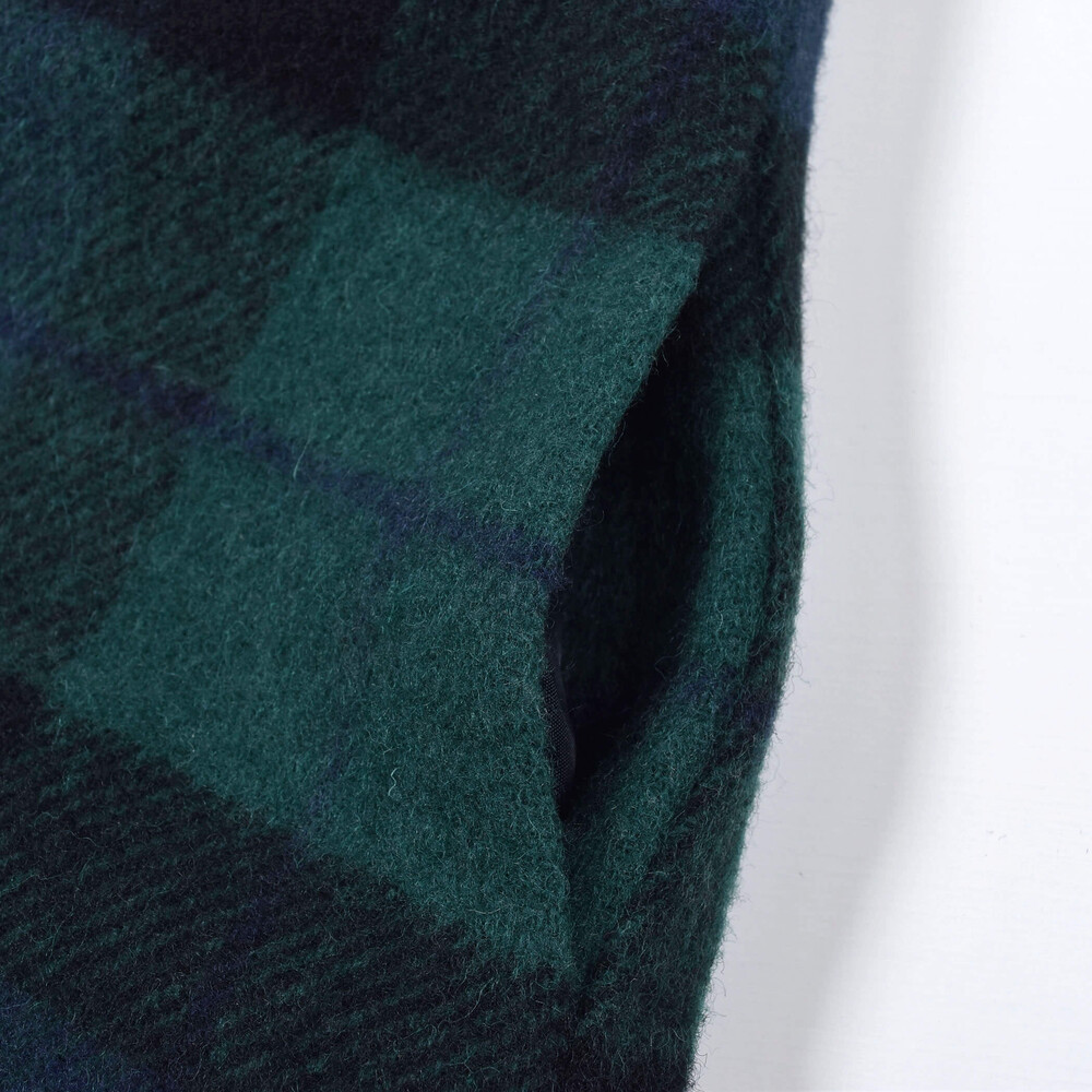 【 お揃い 】 【 日本製 】 シャギー チェック ジャンパースカート (90~140cm) ネイビー系 90cm