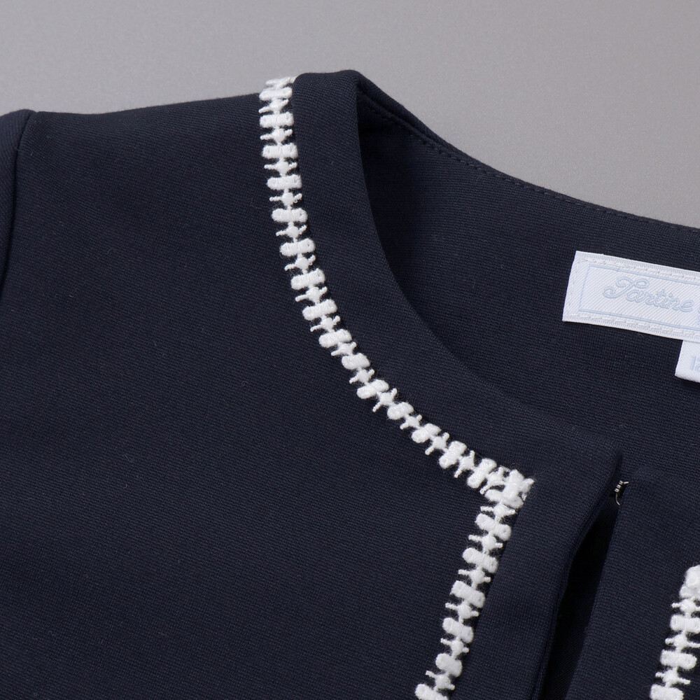 ストレッチポンチレース付きジャケット(110~130cm) ホワイト 110cm