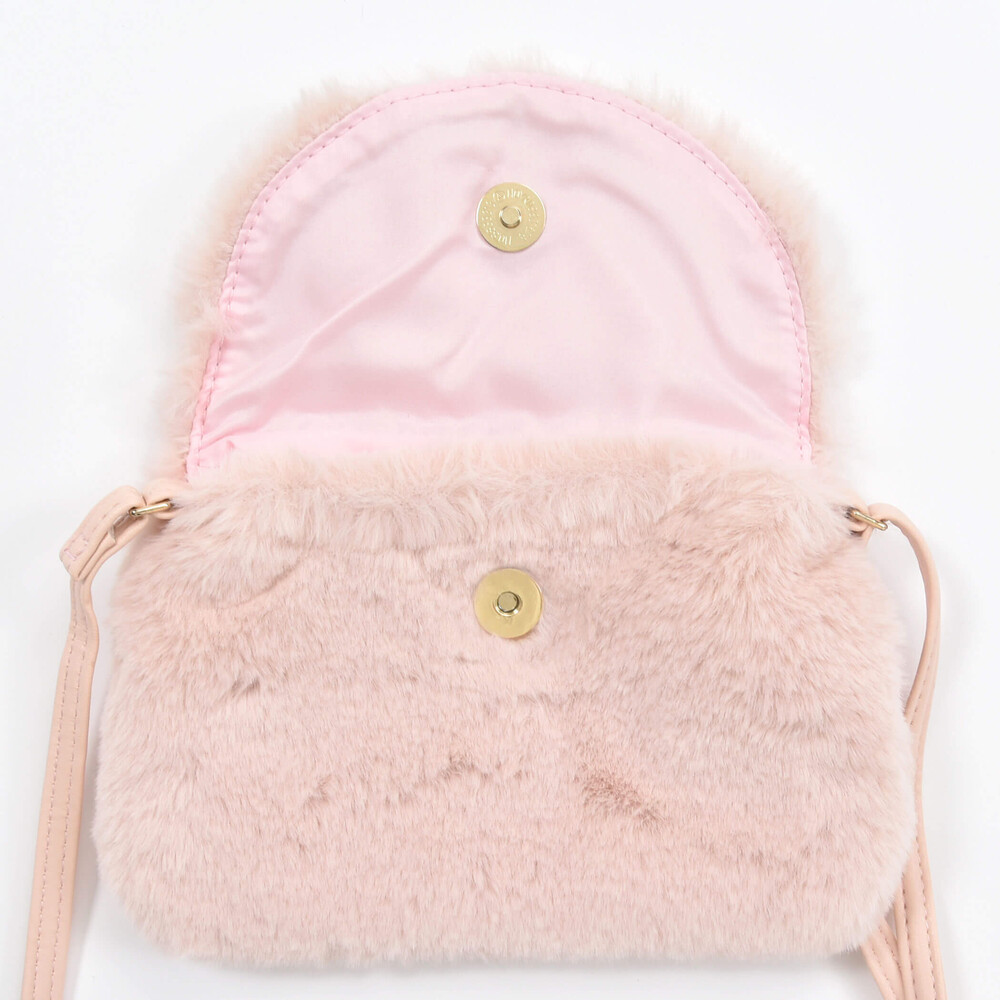 ベルベットリボン付きファーポシェット ネイビー ワンサイズ