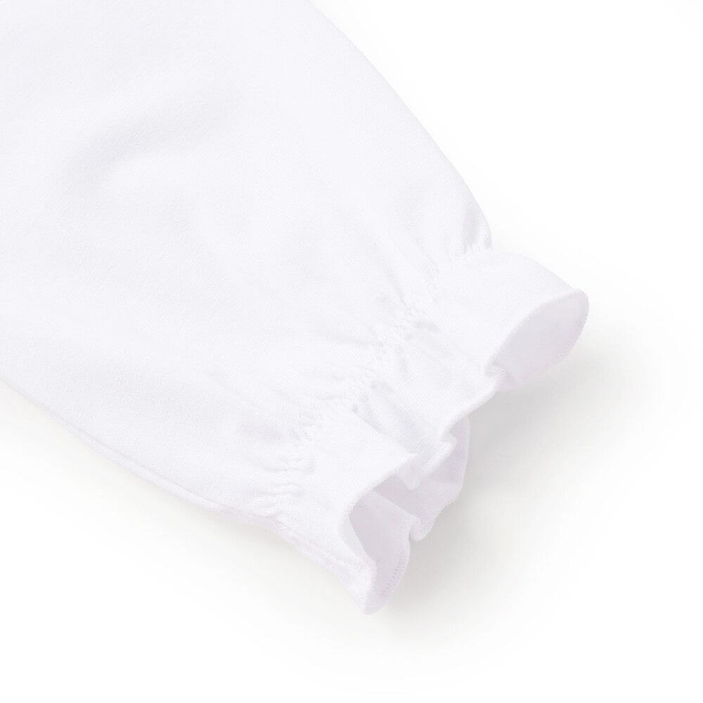 フラワーレース襟 ベア天竺長袖Tシャツ(90~140cm) オフホワイト 100cm