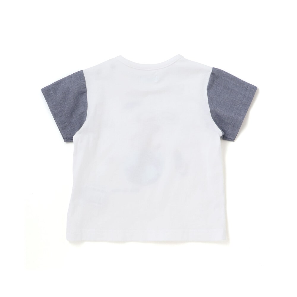 天竺半袖Tシャツ&ダンガリーパンツセット(70~90cm) ブルー系 S(70-80cm)