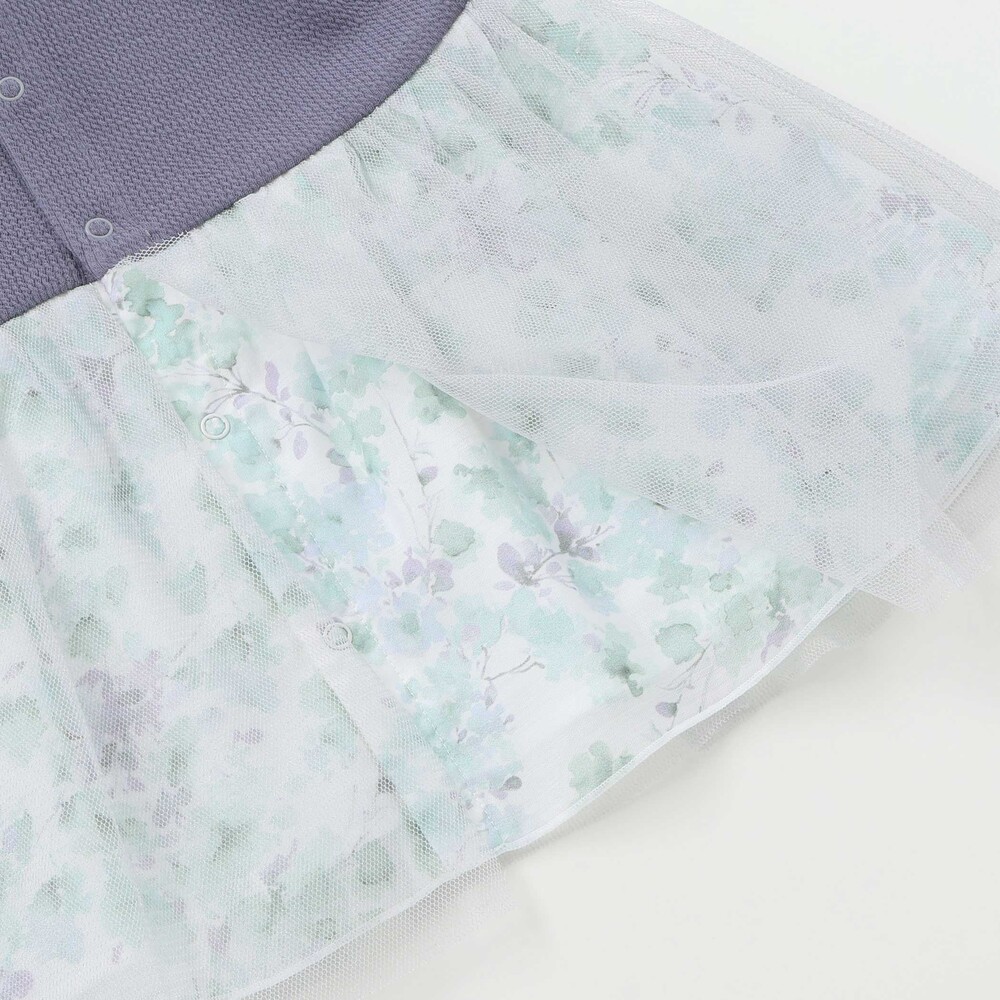 【お揃い】テレコフェイスチュールチュニック(70~90cm) パープル系 ワンサイズ