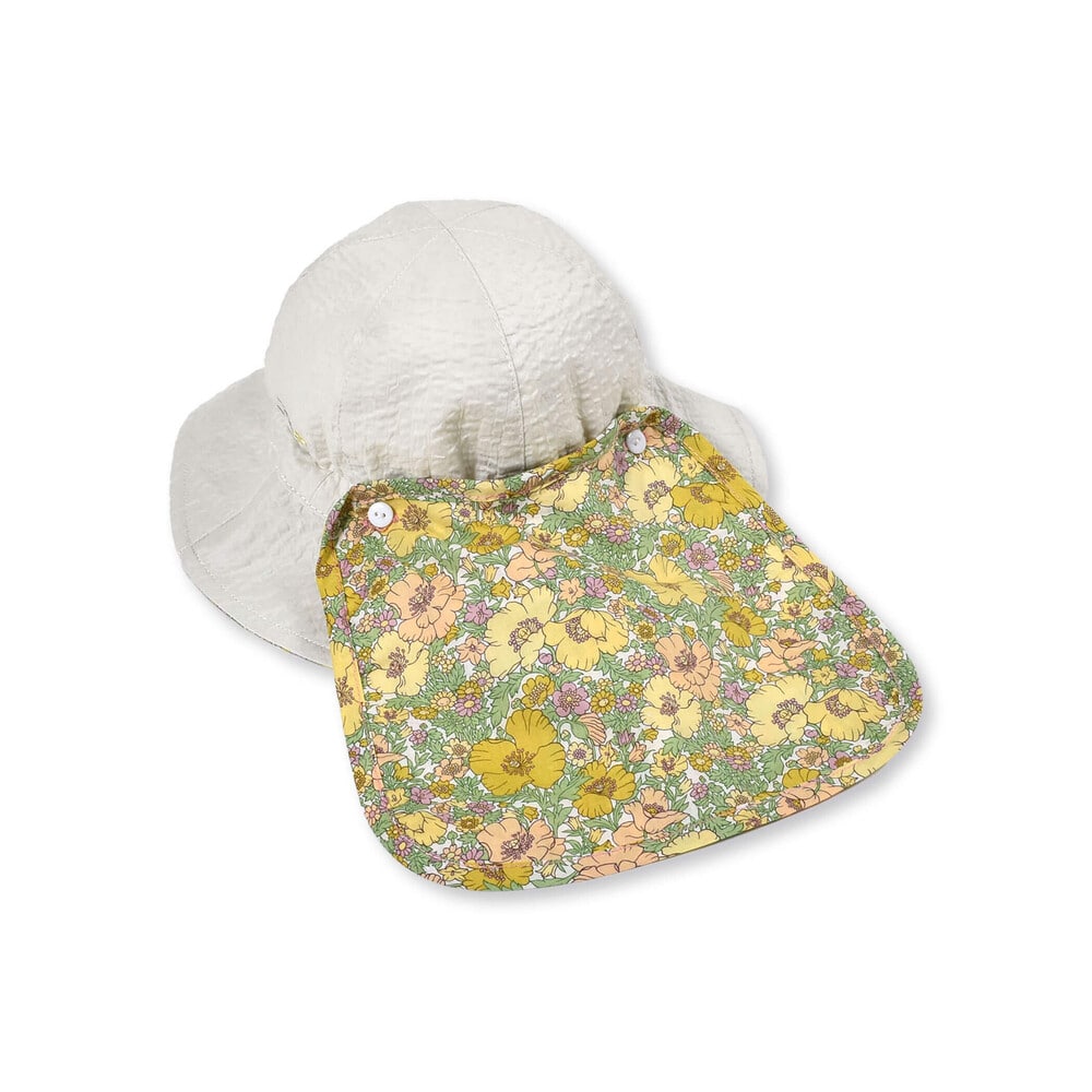 Mami Morichan　スタイ　ベビーパンツ　ベビーハット リバティ 日よけ 付き ハット (44-50cm)(S(44-46cm) ピンク系): 新生児