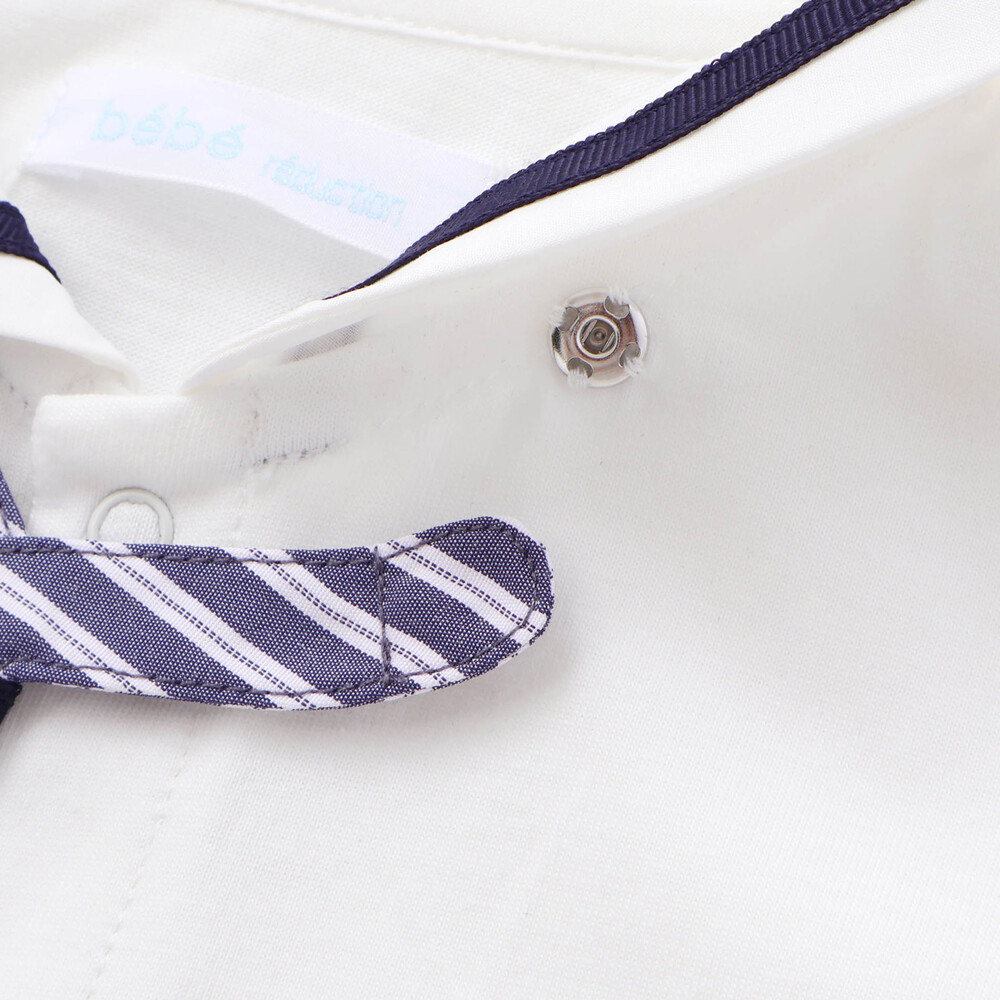 【お揃い】天竺セーラーネクタイ付き2WAYオールベビー(50~75cm) ホワイト ワンサイズ