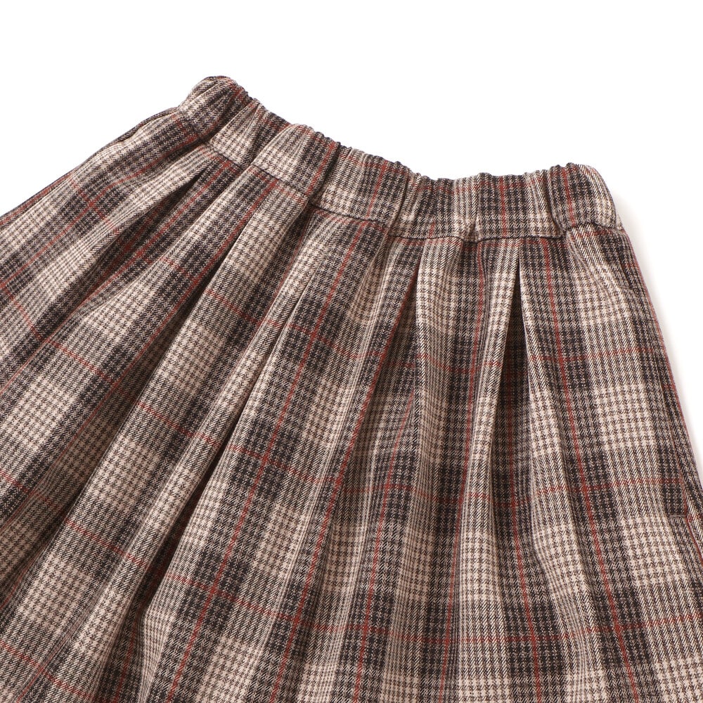 タータンチェックインナーパンツ付きスカート(80~130cm) ブラウン系 80cm
