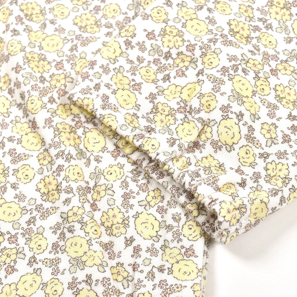 花柄 柄 ウエスト リボン ワンピース (80~130cm) イエロー系 110cm