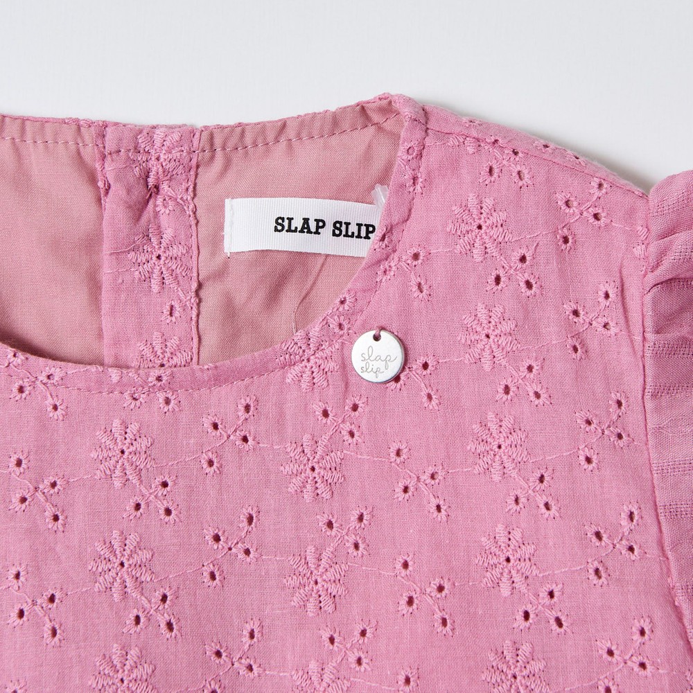 花柄 レース 裾 スカラップ ワンピース (80~130cm) オフホワイト 80cm