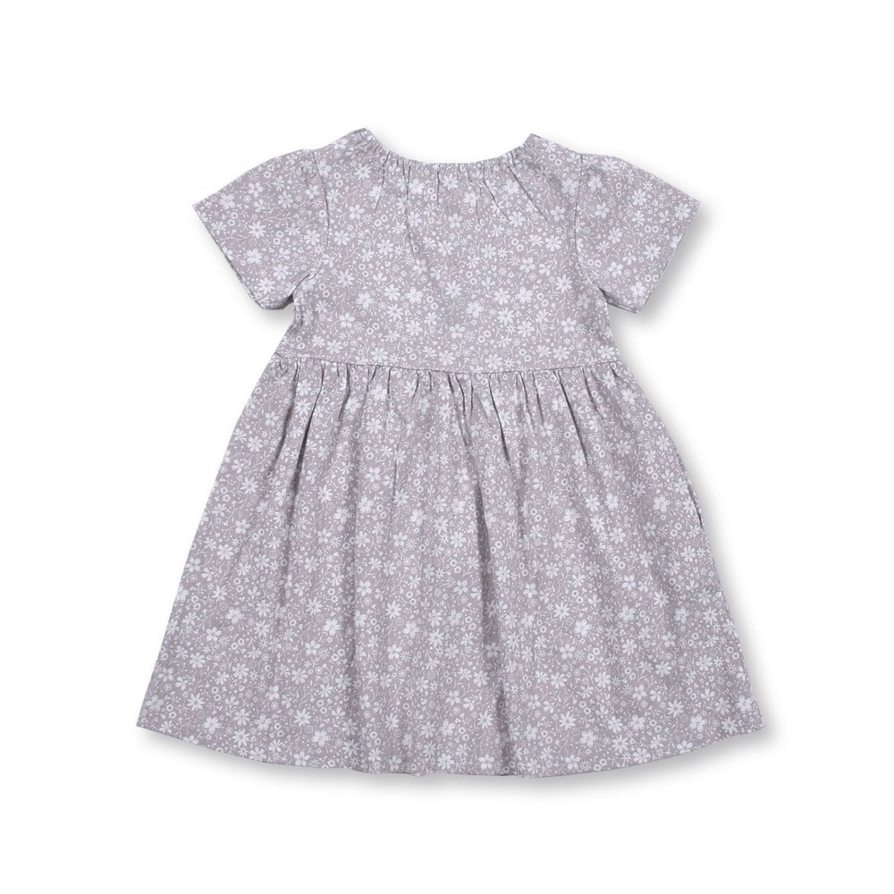 花柄 柄 プリント 天竺 ワンピース (80~130cm) ネイビー系 80cm