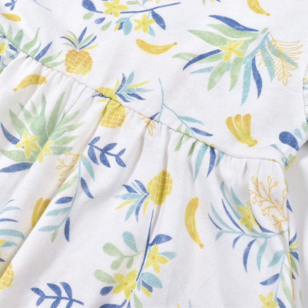 ボタニカル柄 フリル ワンピース(80~130cm) ベージュ系 120cm