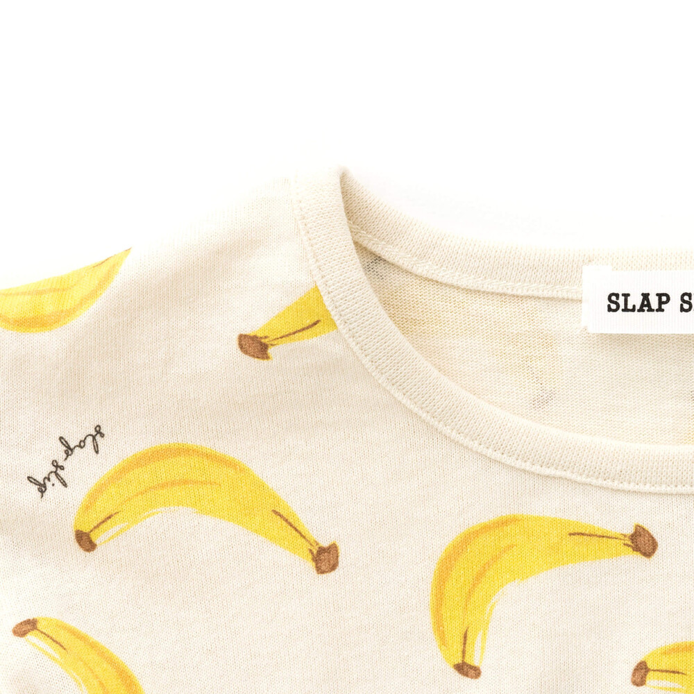 【 お揃い 】 BIG プリント レモン バナナ おそろい ワンピース (80~130cm) オフホワイト系 90cm