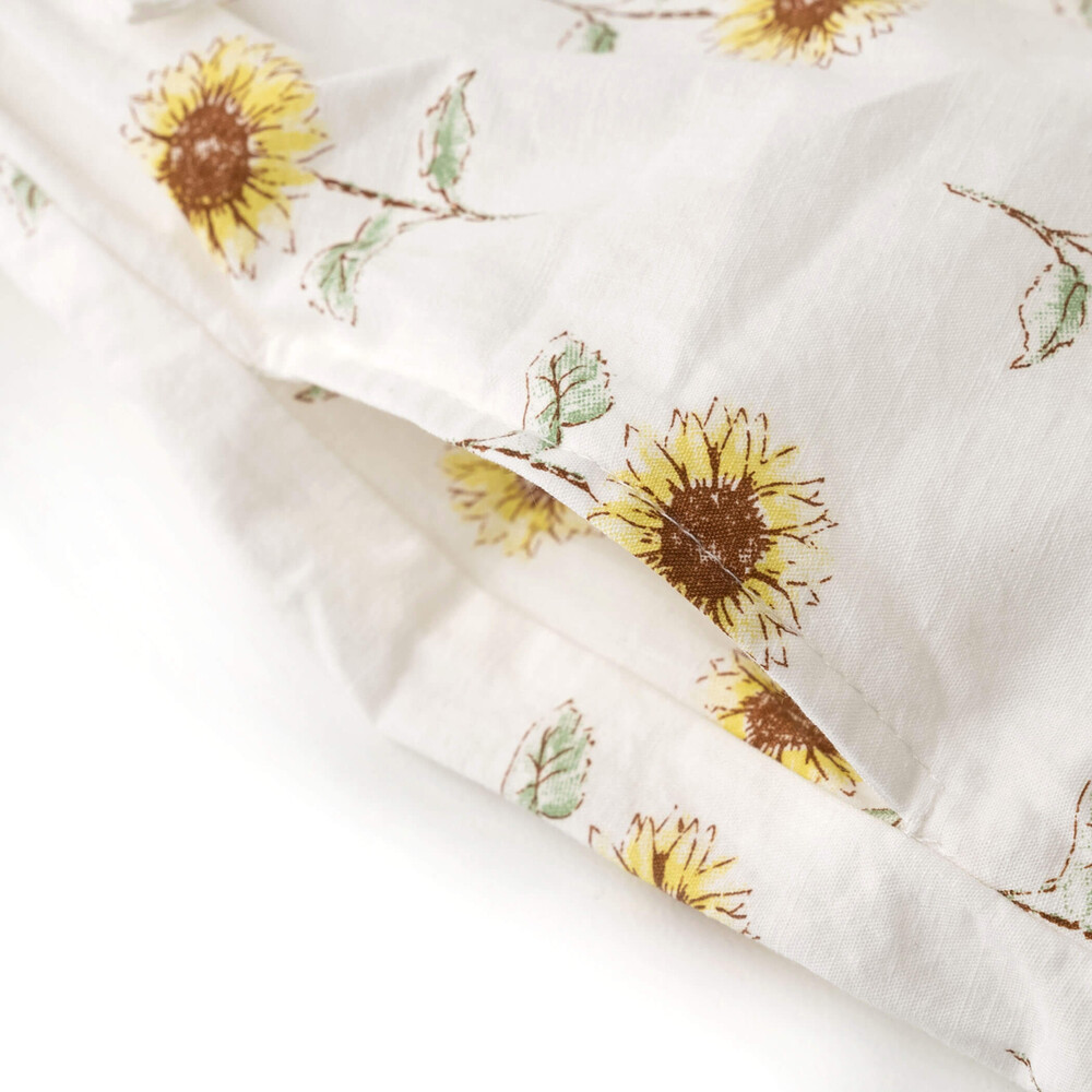 【 お揃い 】 ひまわり 総柄 デニム 布帛 ワンピース (80~130cm) ブルー系 90cm