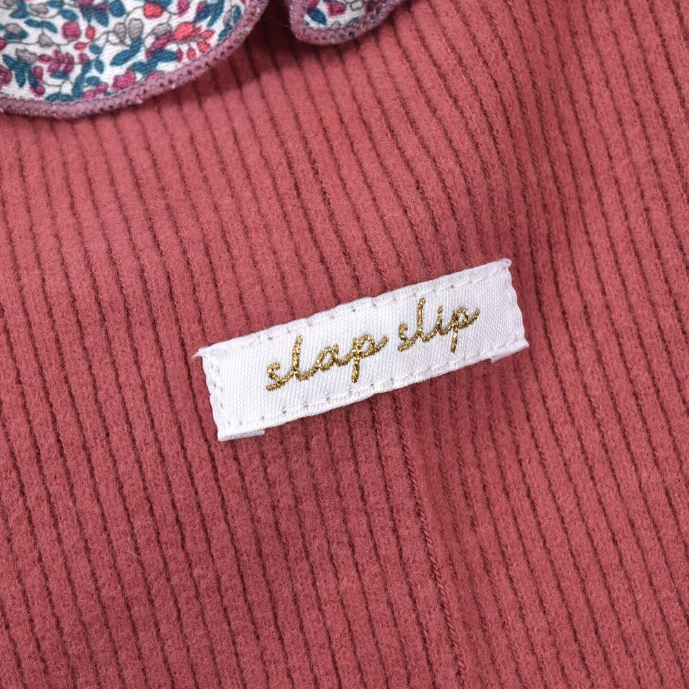 【 お揃い 】 花柄 プリント スモッキング 刺繍 ドッキング Wフェイス ワンピース (80~130cm) グリーン系 110cm