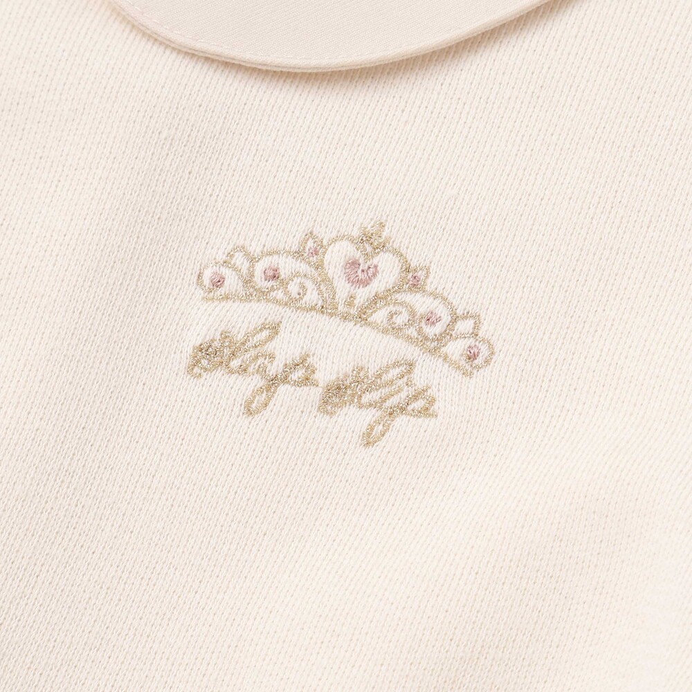 ティアラ刺しゅう付きチェックプリーツドッキングワンピース(90~130cm) ブラック×グレー系 90cm