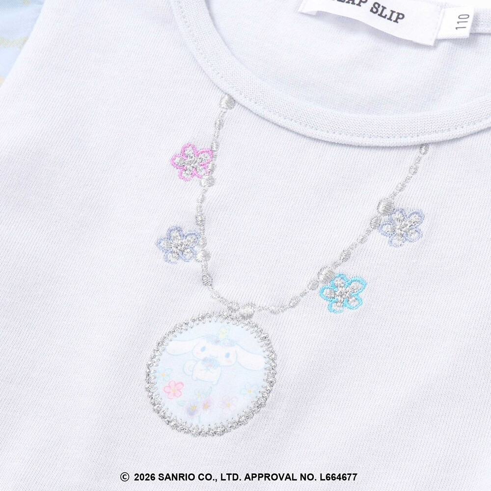 【シナモロール/ポムポムプリン×SLAPSLIP】総柄プリントふわっとチュールフレアワンピース(90~130cm) イエロー 90cm