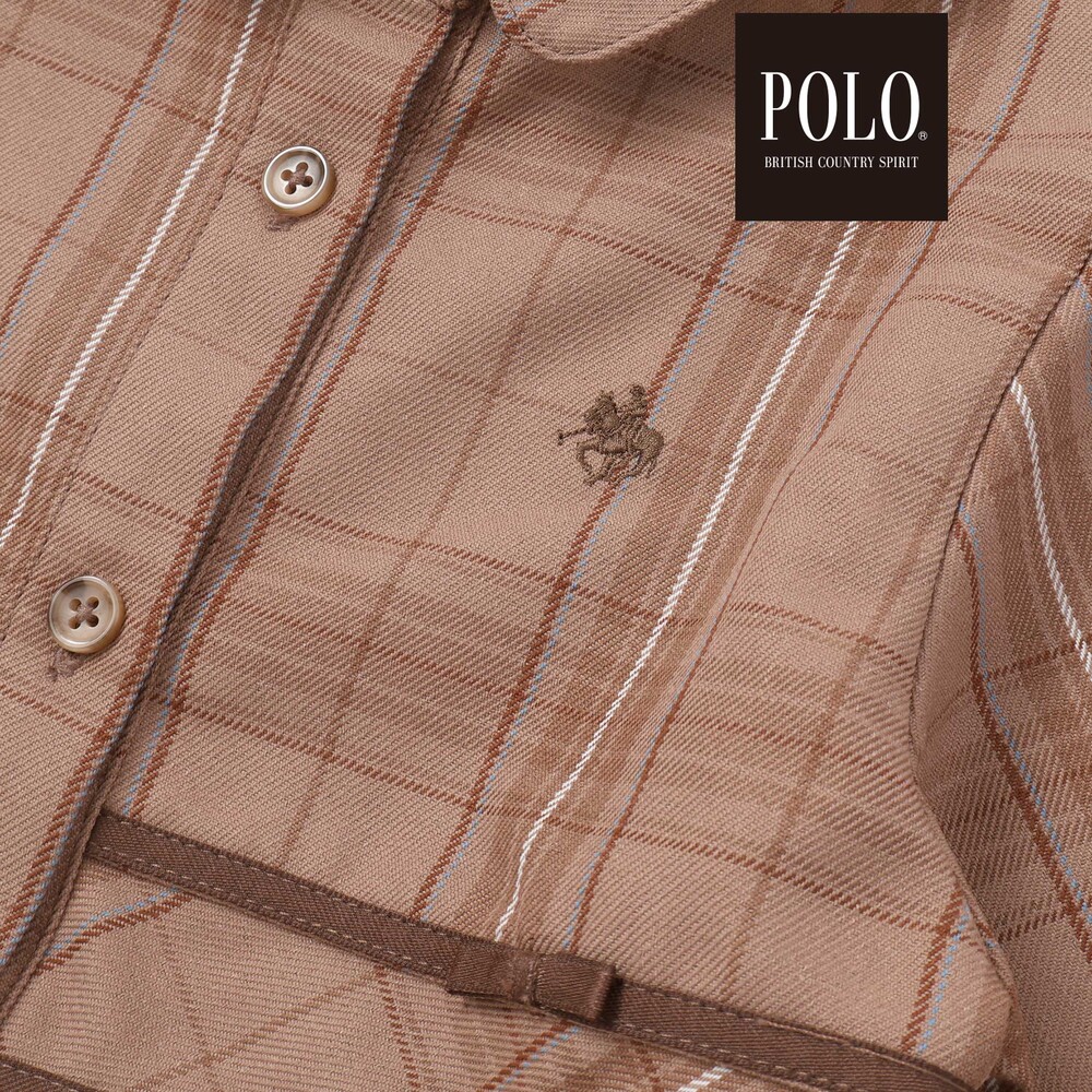【POLO BCS(ポロ・ビーシーエス)×SLAP SLIP】チェック切り替えワンピース(80~130cm) ネイビー系 80cm