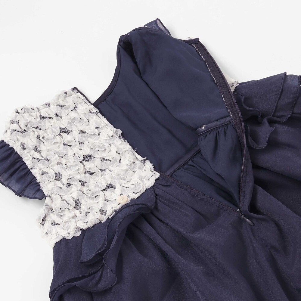 ふわふわオーガンジーフリルリボンペプラムドレス風ジャンパースカート(90~130cm) ピンク 90cm