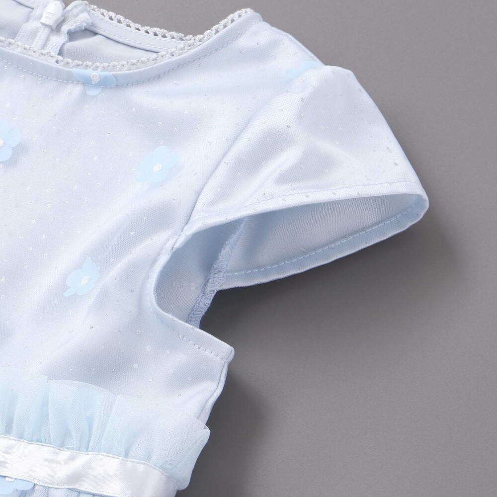 お花チュールワンピース(110~130cm) ブルー 110cm