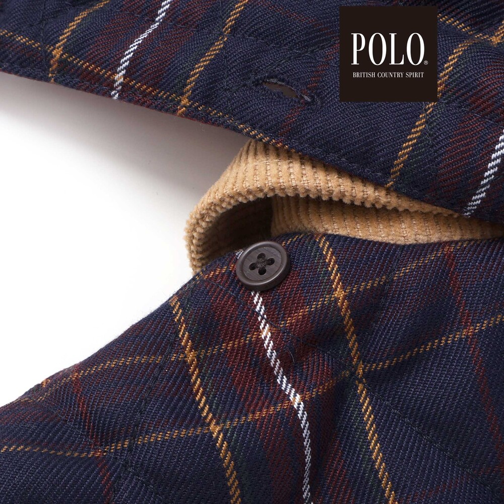 【POLO BCS(ポロ・ビーシーエス)×SLAP SLIP】フード付きキルトアウター(80~130cm) ネイビー系 80cm
