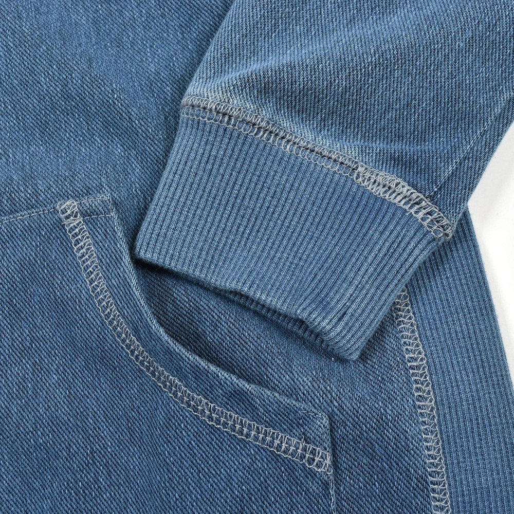 バックプリント デニム ニット ブルゾン (80~130cm) ブルー 110cm