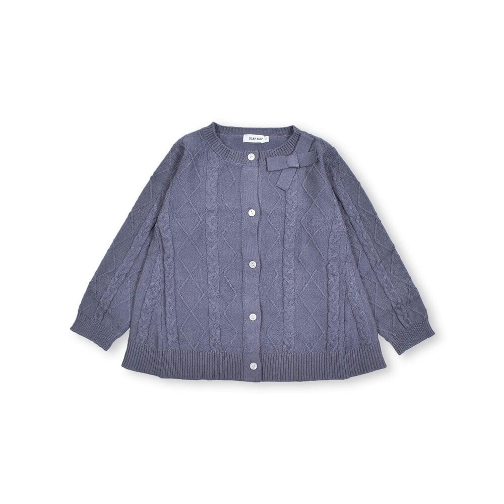 ケーブル編み ニット リボン カーディガン (90~130cm)(90cm グレー): トップス-子供服べべの公式通販サイト 「BEBE MALL」