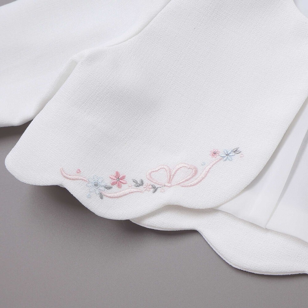 袖折り返しレース刺しゅう裾スカラップボレロ(110~130cm) ネイビー 110cm