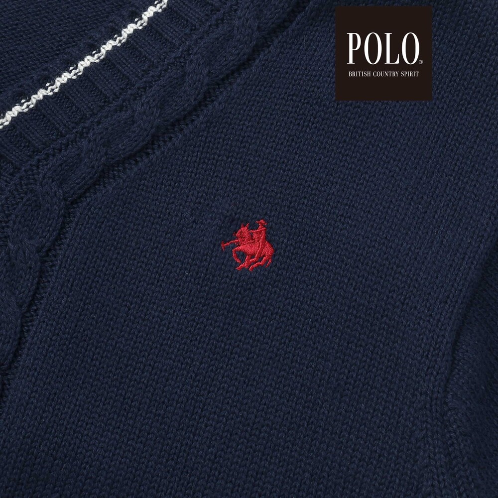 【POLO BCS(ポロ・ビーシーエス)×SLAP SLIP】シンプルニットカーディガン(80~130cm) オフホワイト 80cm