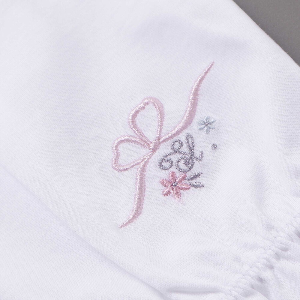 レース襟キラキラお花ボタンキャンディスリーブブラウス(110~130cm) ホワイト 110cm