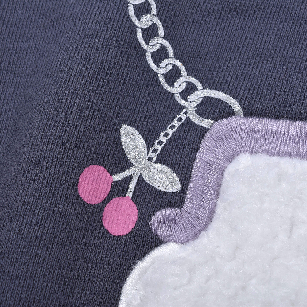 チェリー 刺繍 がま口 ボア ポシェット 襟付き トレーナー (80~130cm 