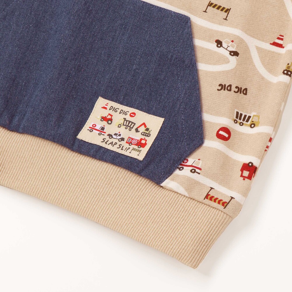 デニムカンガルーポケット付きトレーナー(80~130cm) オフホワイト系 80cm