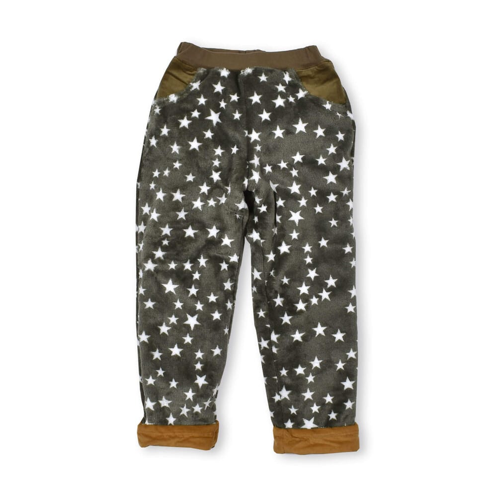 リバーシブル コールテン × 星 ボア モンスター 刺繍 パンツ (80~130cm) グレー 80cm