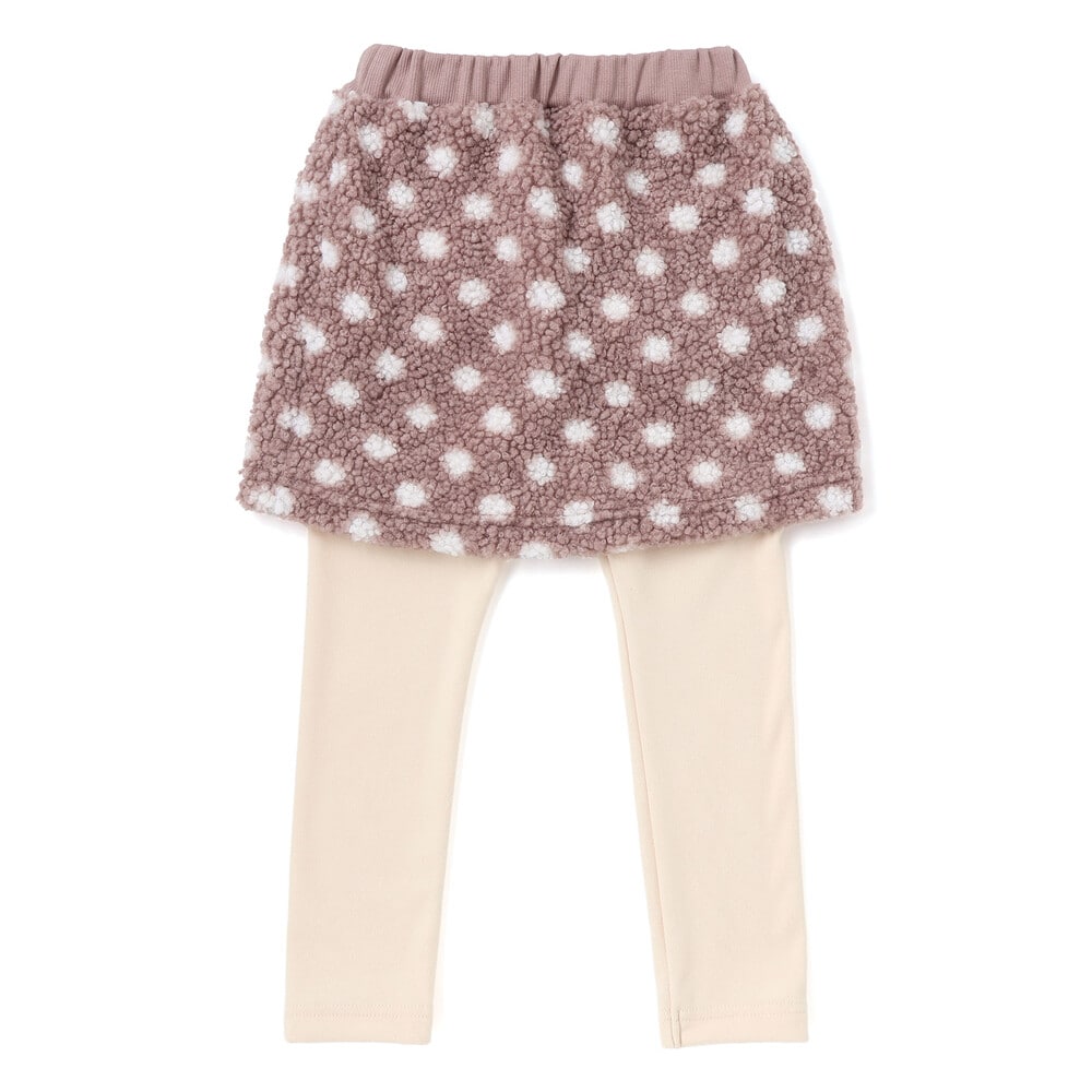 【お揃い】もこもこキラキラボアスカッツ(80~130cm) オフホワイト 80cm