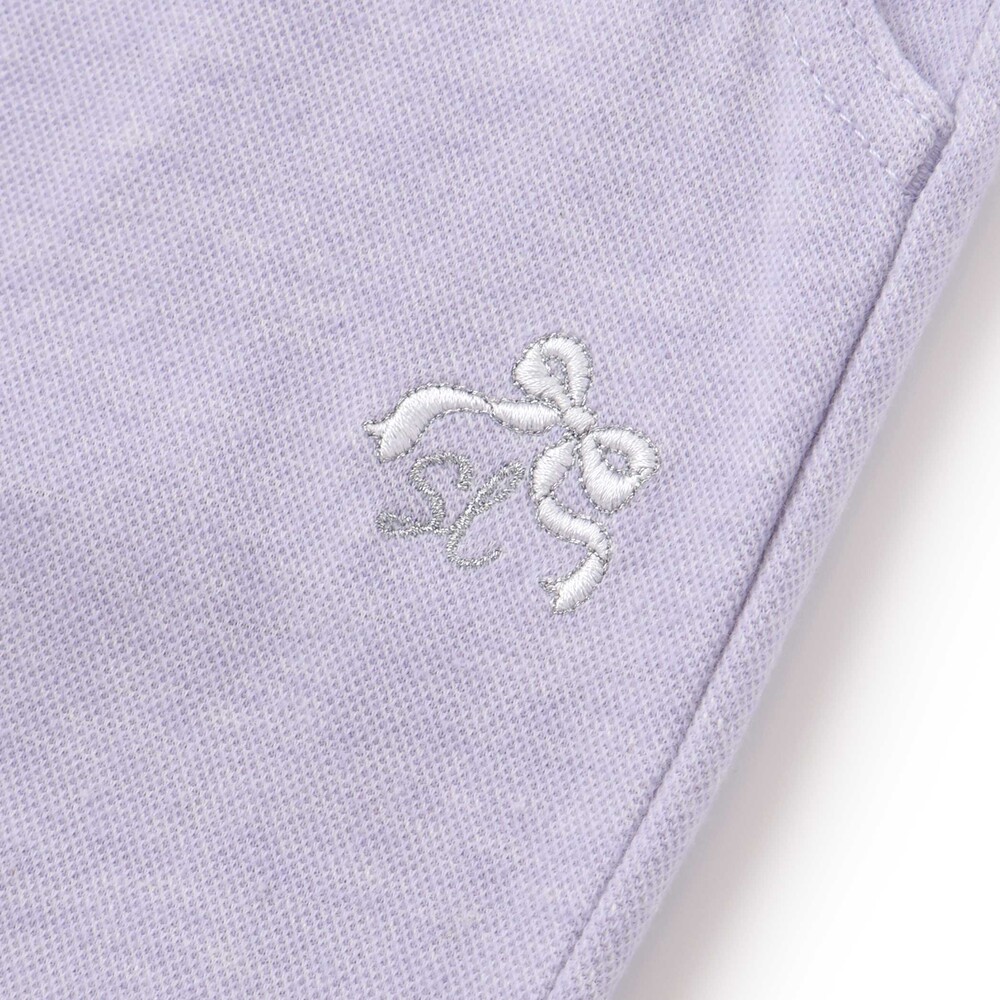 裾折り返しレース7分丈ツイルパンツ(80~120cm) パープル 80cm