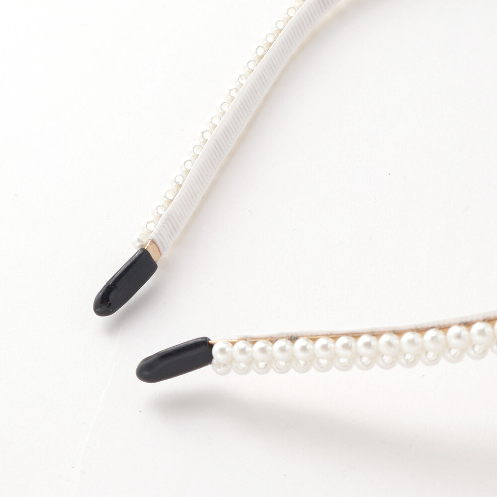 パールビーズお花レースカチューシャ オフホワイト(レース) ワンサイズ