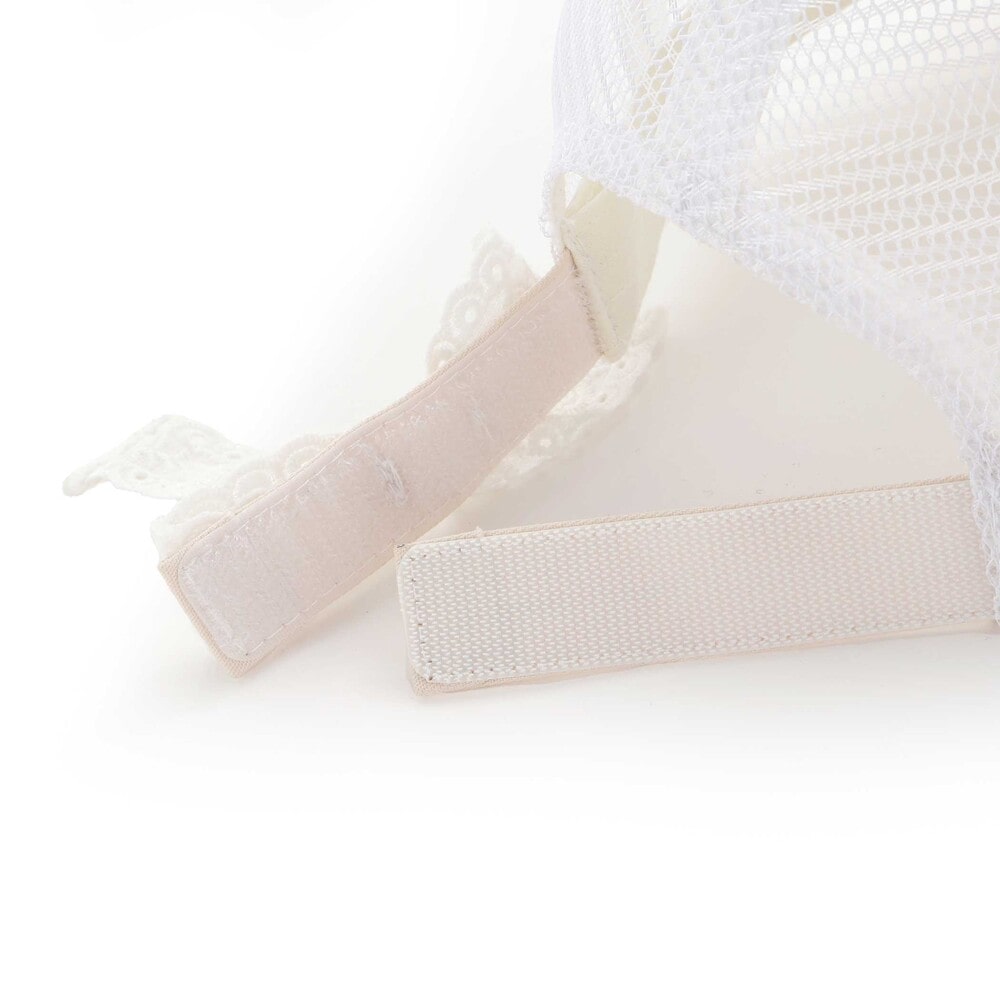 キラキラパッチ刺しゅうリボンメッシュキャップ(52~54cm) オフホワイト S(52cm)