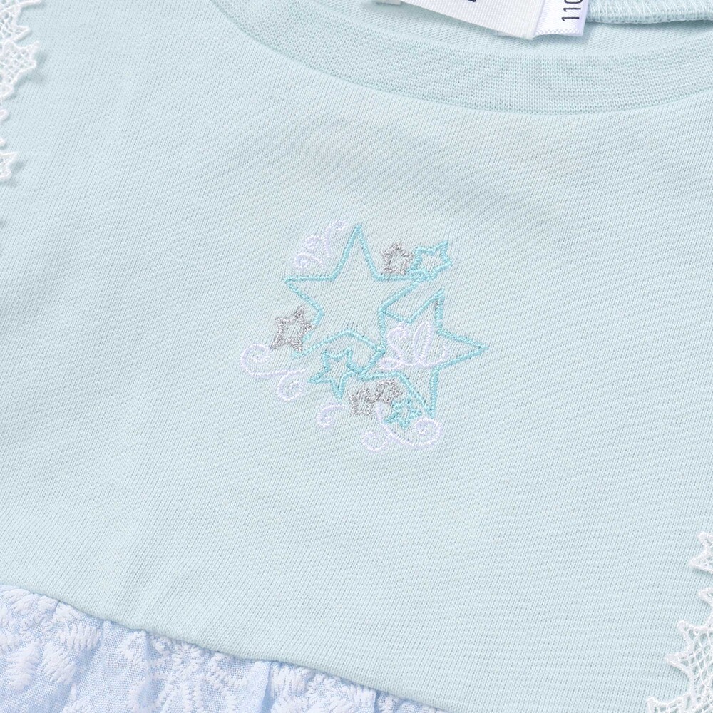 【接触冷感】レースティアード半袖Tシャツ(80~130cm) ピンク 80cm