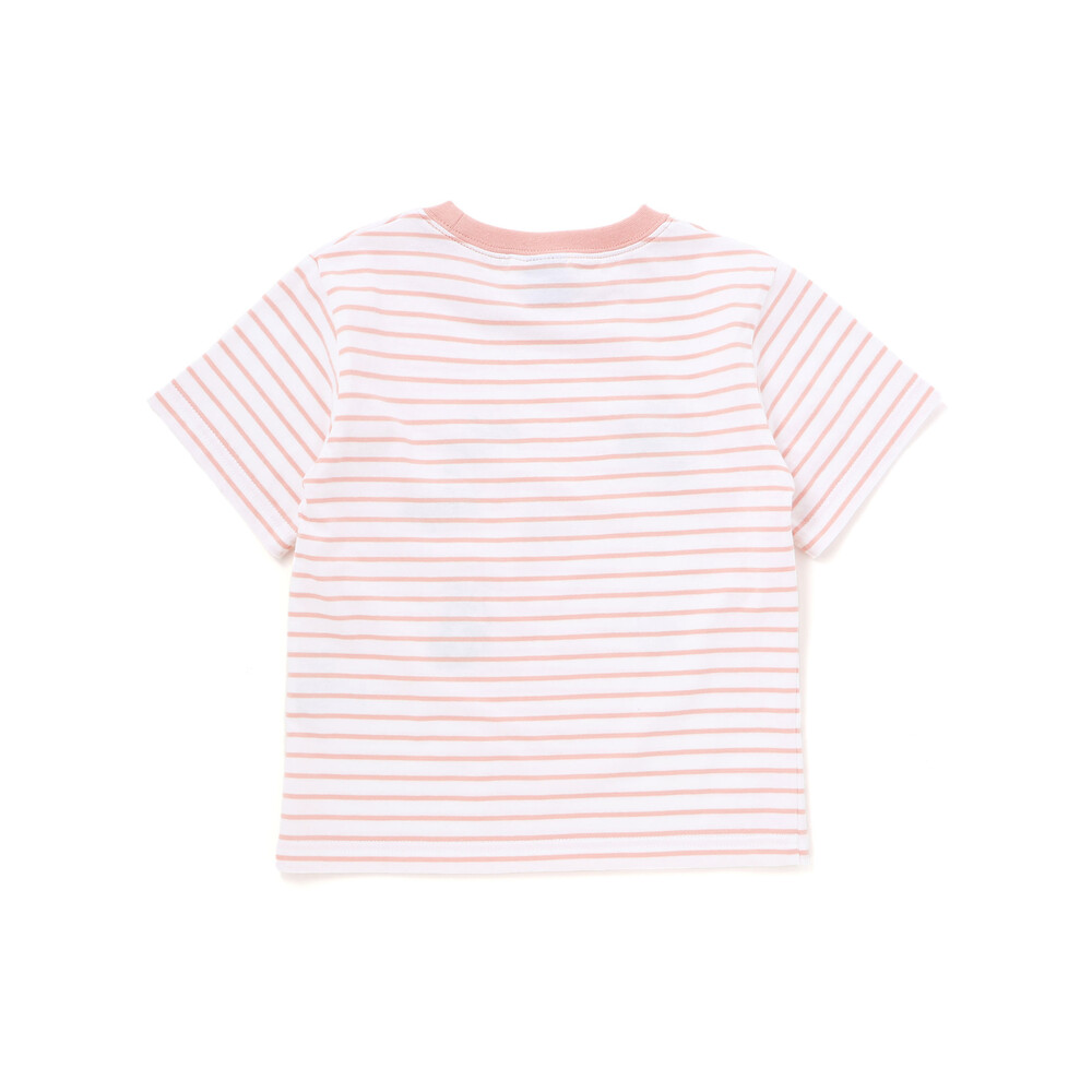 【ディズニーコレクション】キャラクター刺しゅうボーダー半袖Tシャツ(80~130cm) ピンク系 80cm