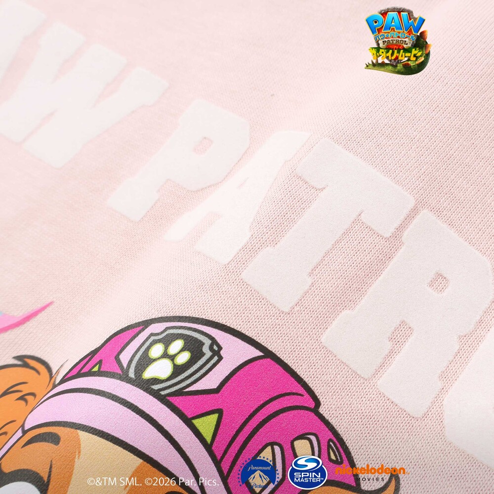 【パウ・パトロール×SLAPSLIP】無地&袖切り替えプリント長袖Tシャツ(90~130cm) ピンク 90cm